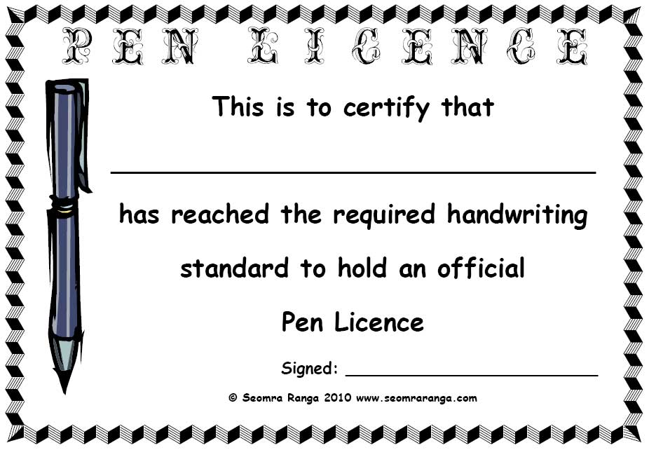 Pen licence Seomra Ranga