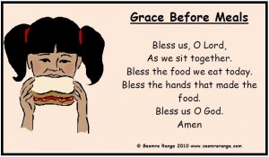 Poster of the “Grace Before Meals” prayer taught in primary ...