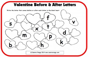 Valentine Before and After Letters