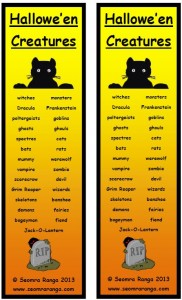 Hallowe'en Creatures Bookmarks