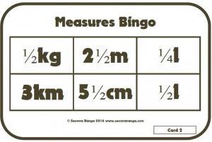 Measures Bingo