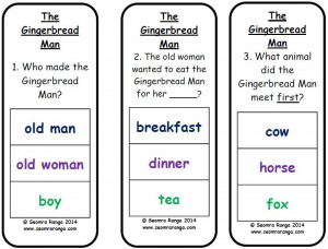 Peg Comprehension: The Gingerbread Man