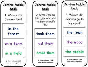 Peg Comprehension: Jemima Puddle Duck