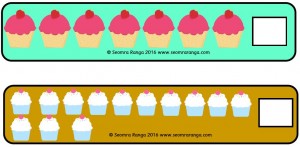 Cupcake Number Strips