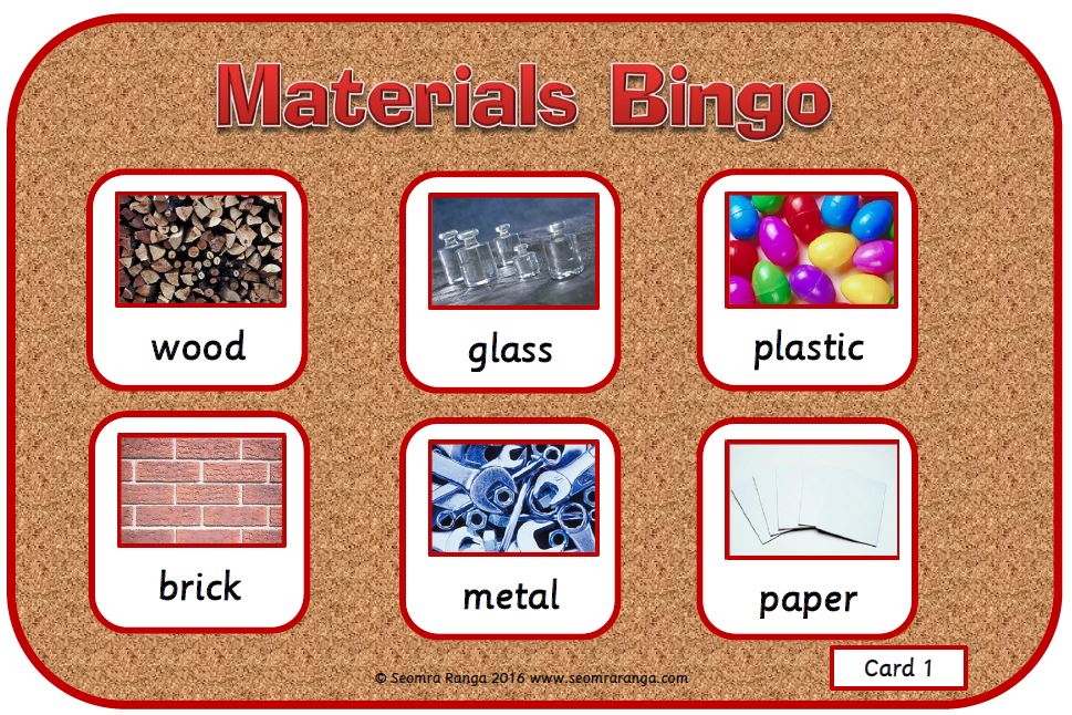 Materials Bingo Seomra Ranga