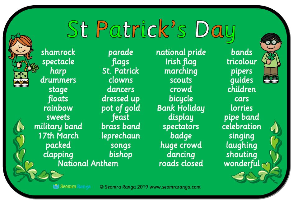 words with st paddys day