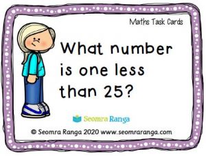 Maths Task Cards – One Less