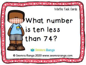 Maths Task Cards – Ten Less