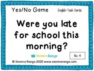 English Task Cards – Yes/No Game 01
