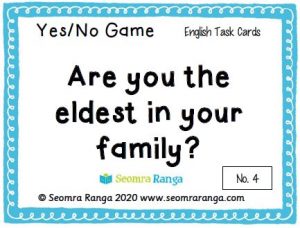 English Task Cards – Yes/No Game 02