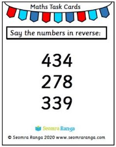Maths Task Cards – Number Memory 04