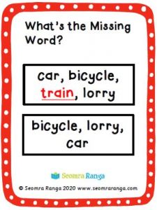 English Task Cards – What’s Missing 01