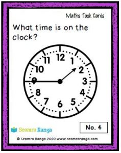 Maths Task Cards – Analogue Time 01