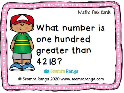 Maths Task Cards – One Hundred More 02