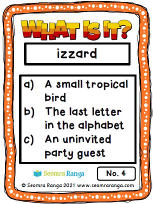 English Task Cards – What Is It? 01