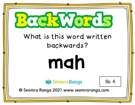 English Task Cards – Backwords 02