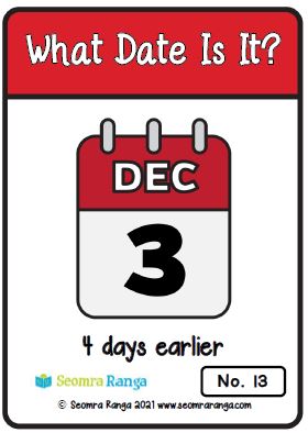 Maths Task Cards – Calendar Dates 01