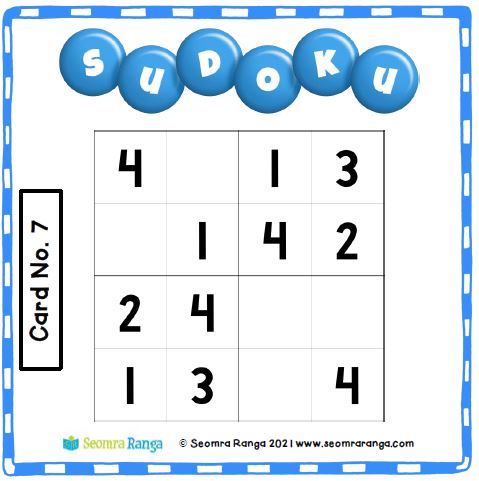 Maths Task Cards – Sudoku 01