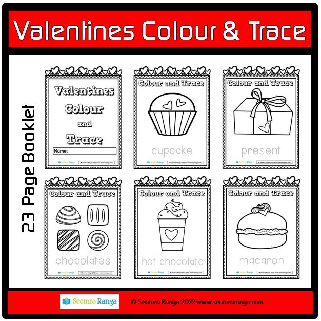 Valentine Colour and Trace Booklets
