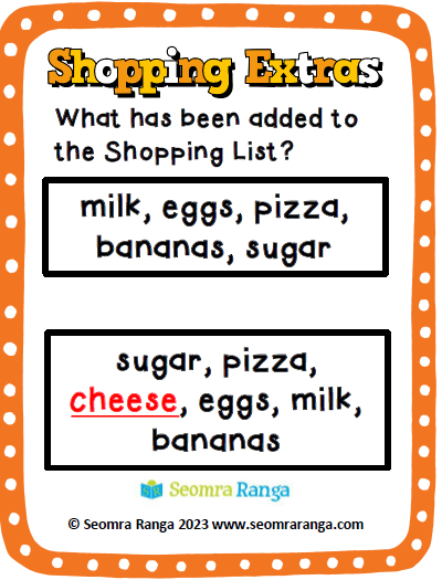 English Task Cards – Shopping Extras 01