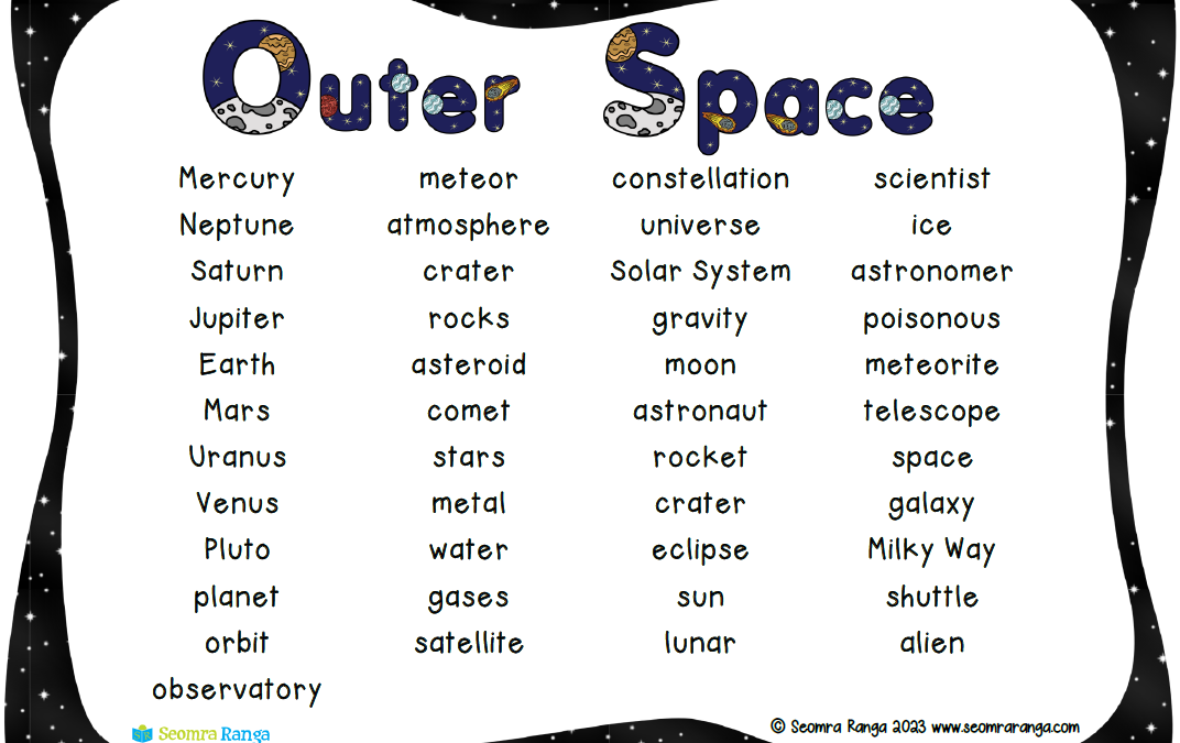 Outer Space Word Mat