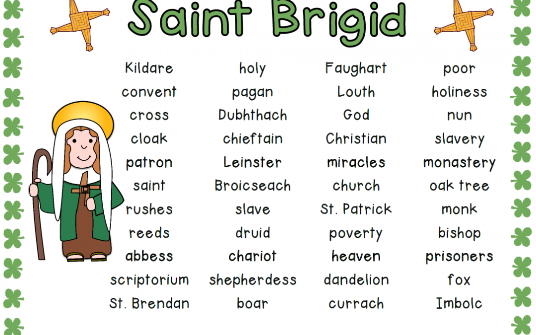 Saint Brigid Word Mat