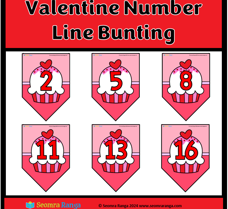 Valentine Number Line Bunting 01