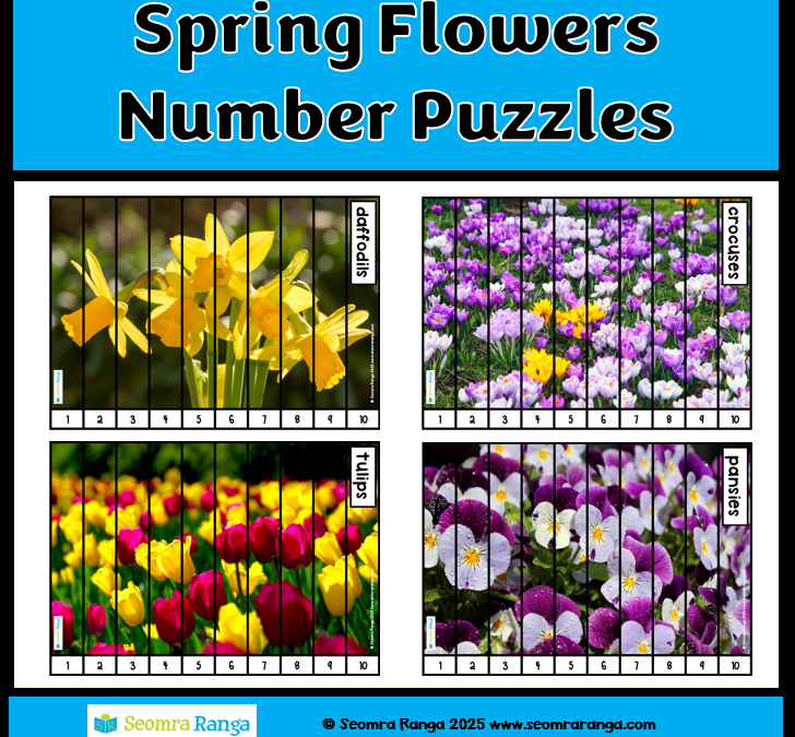 Spring Flowers Number Puzzles 1-10