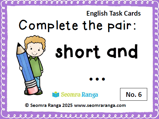 English Task Cards – Word Pairs 02