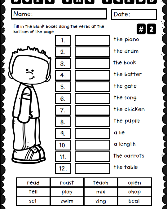 Sort the Verbs Free Version