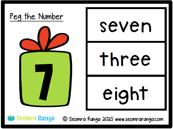 Peg Christmas Present Numbers