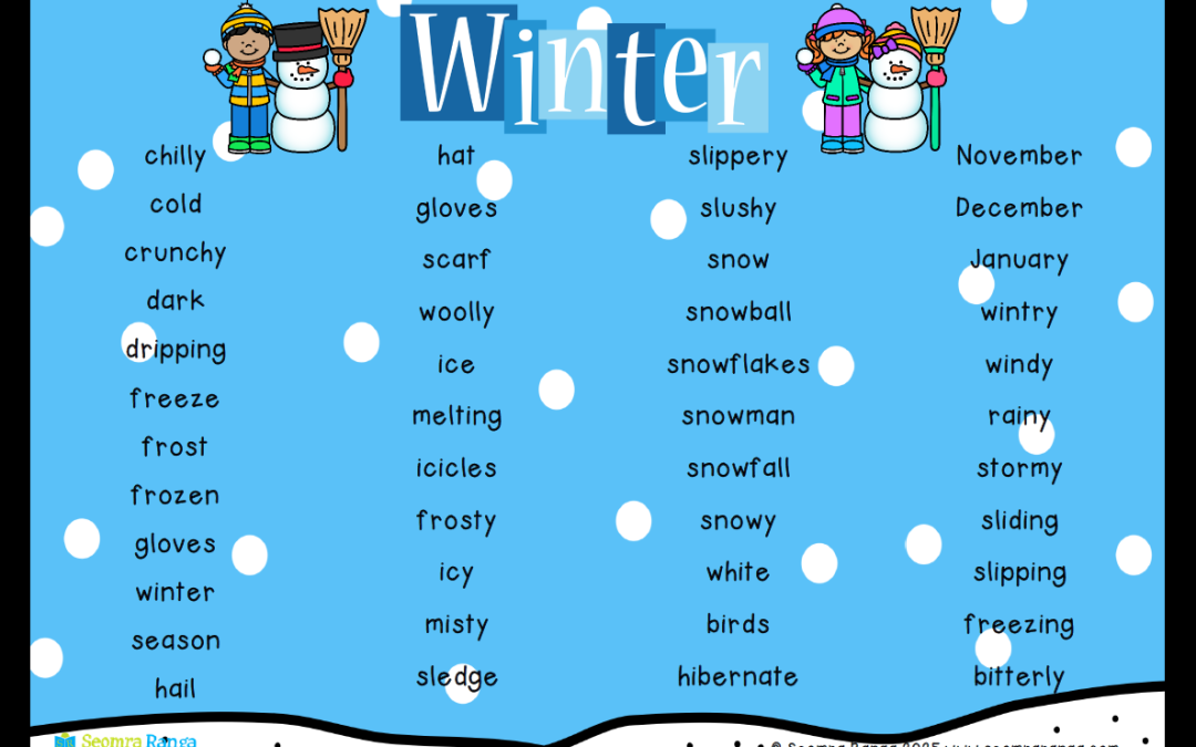 Winter Vocabulary Word Mat