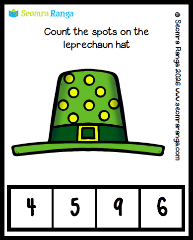 Peg Counting Leprechaun Hat Spots